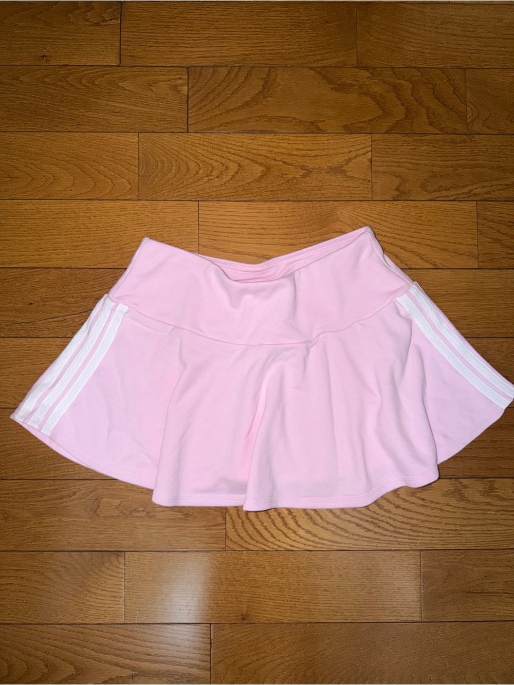 adidas Light Pink Circle Skirt with White Side Stripes